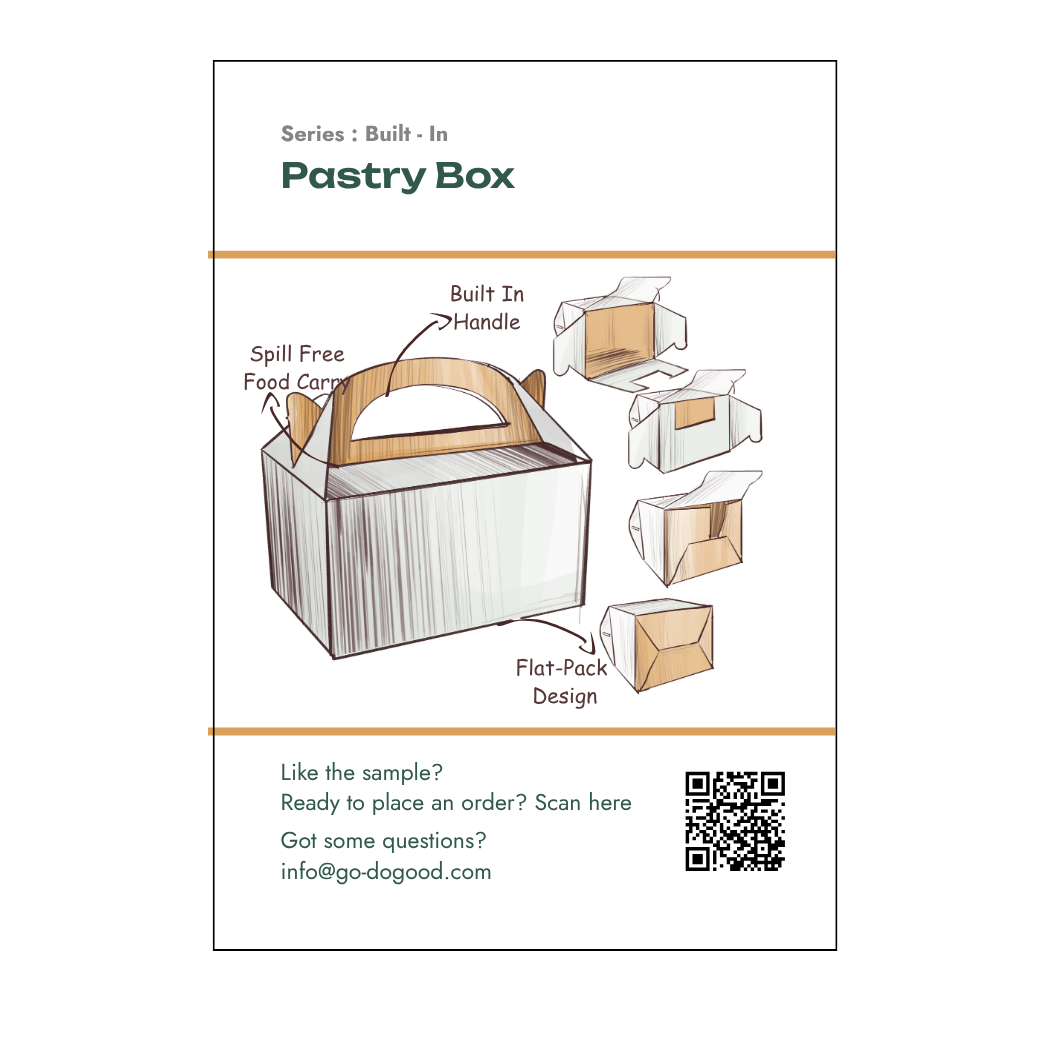 Pastry Box with Built-in Handle
