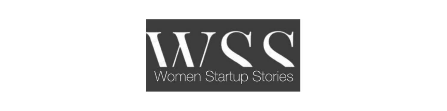 Logo of 'Women Startup Stories' on a green background