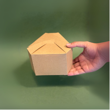 Triangular box with petal like flaps