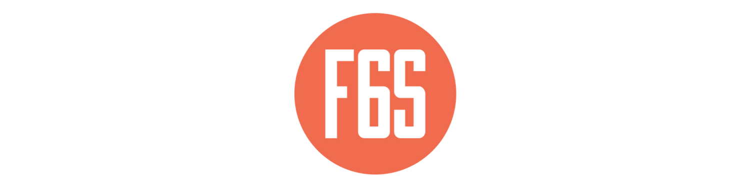 Logo with 'F65' text in a red circle on a green background