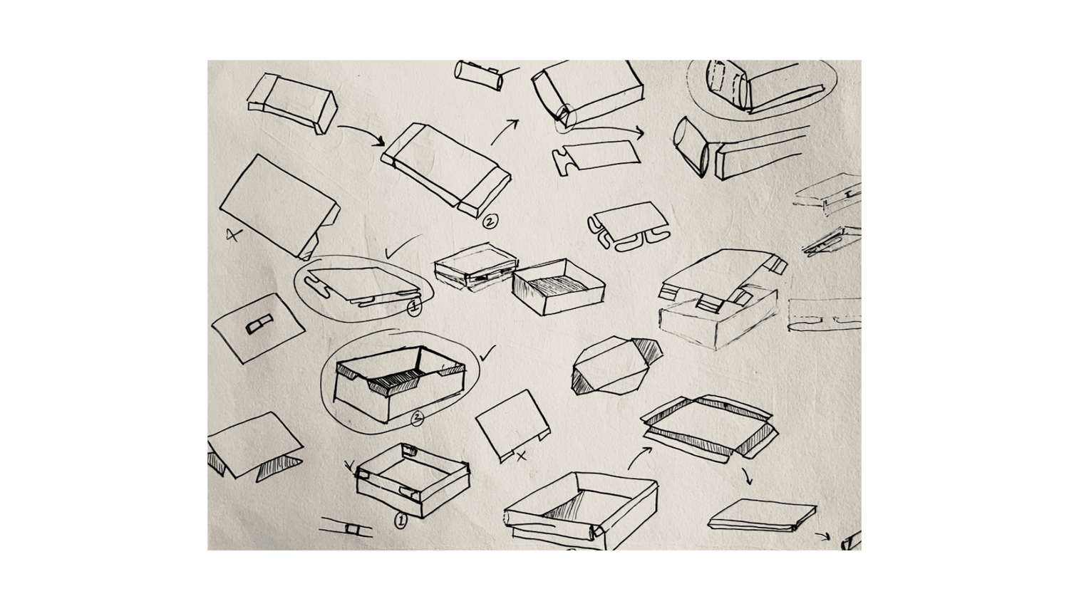 Illustrations of various geometric shapes on a textured beige background