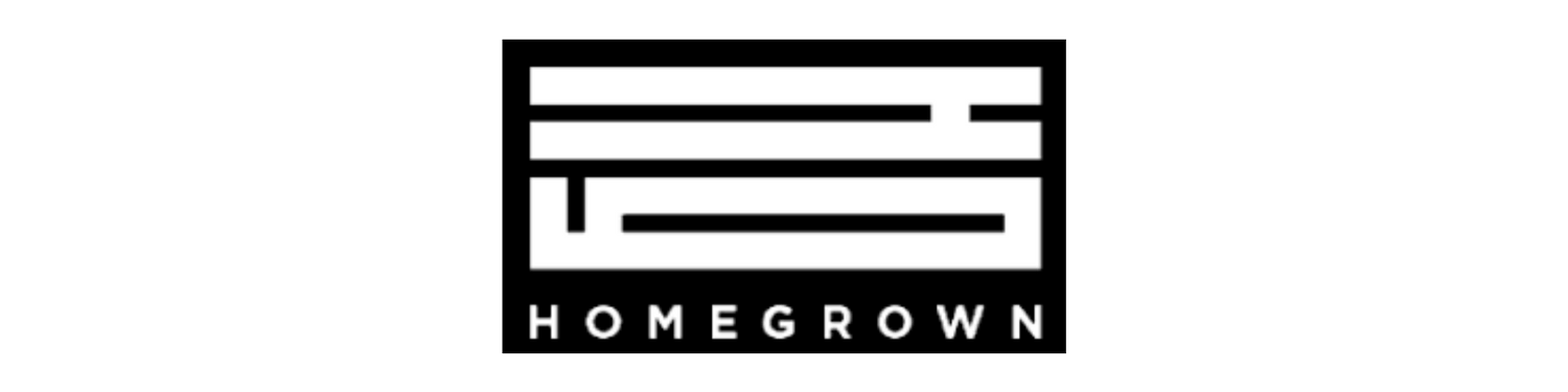 Logo of 'Homegrown' on a green background